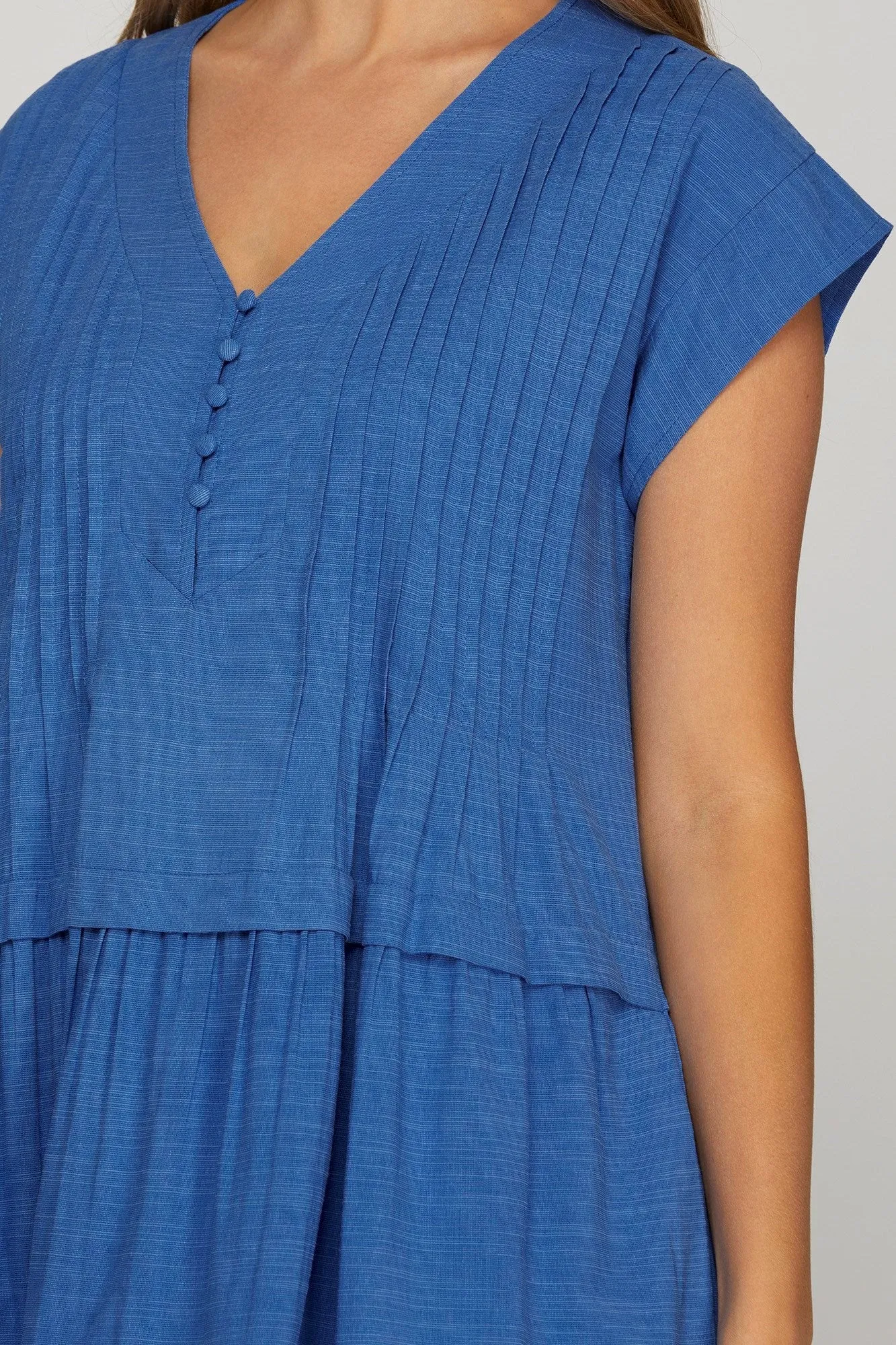 Rosemary Pintuck Detail Mini Dress, Cobalt Blue sold by North & Main Clothing Company product image thumbnail 3