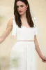 Gabriela Lace Sheer Trim Midi Dress, Off White sold by North & Main Clothing Company