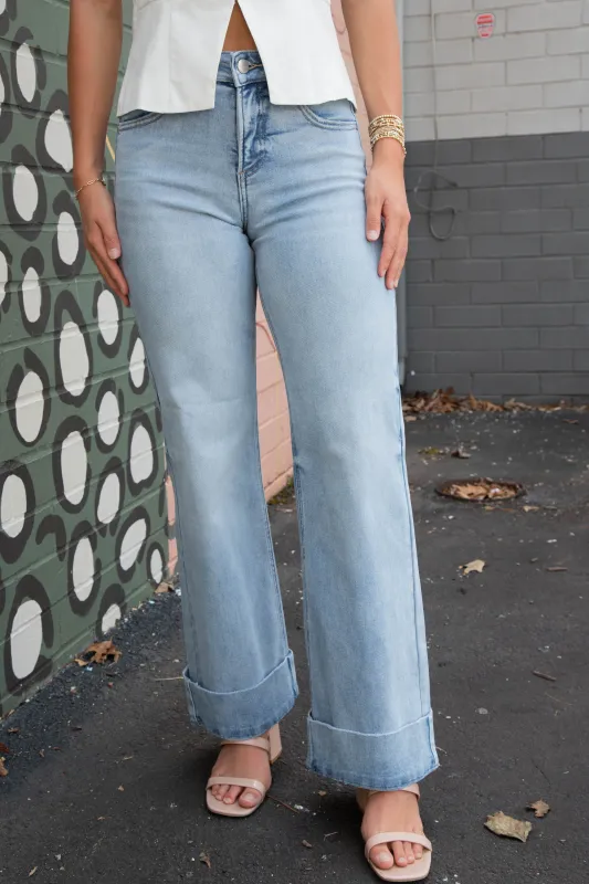 Celeste High Rise Cuffed Jeans, Light made by Risen
