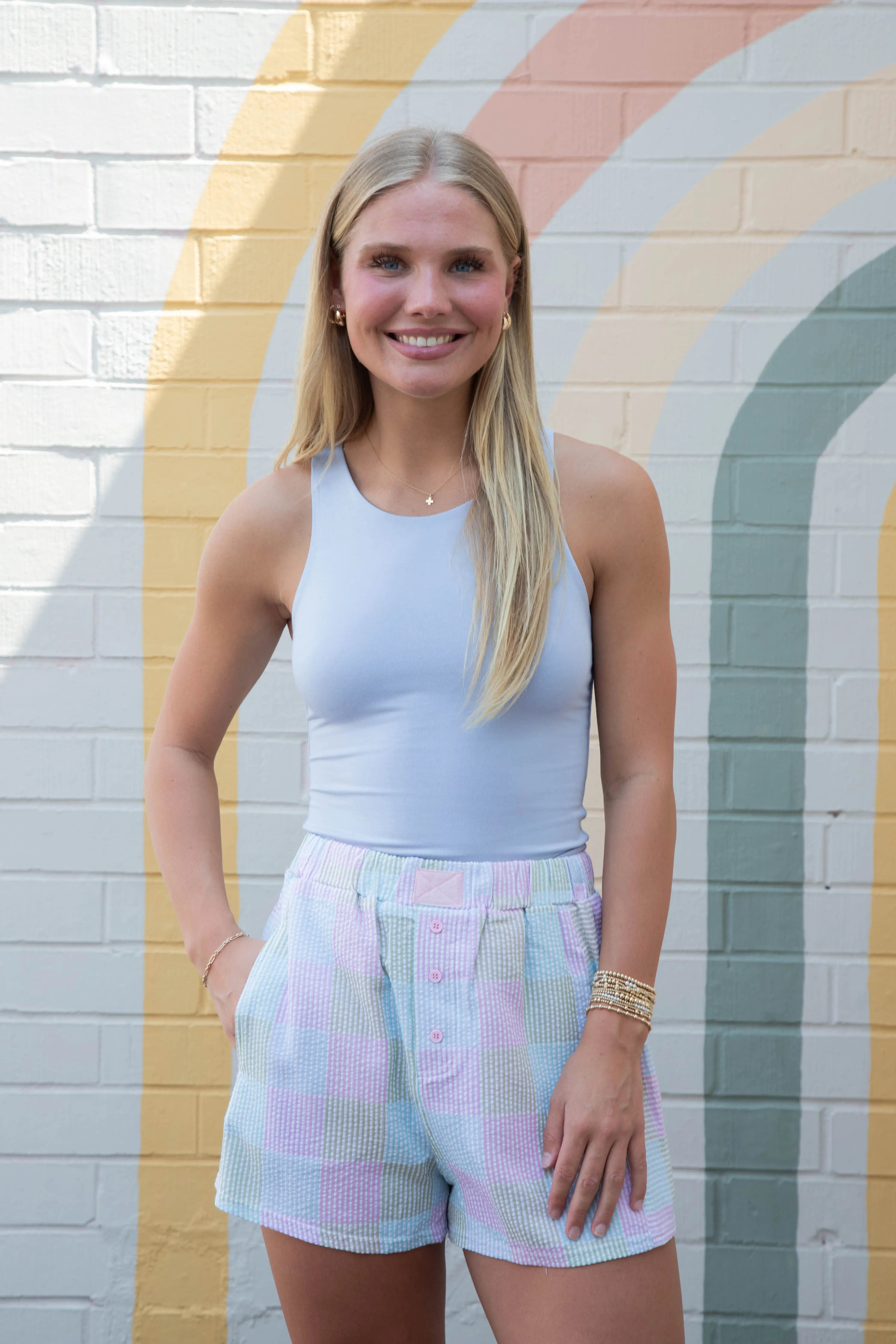 Talia Checkered Boxer Shorts, Pink Mix sold by North & Main Clothing Company product image thumbnail 3