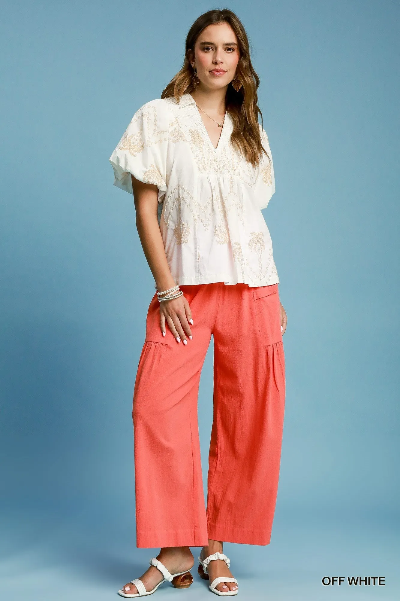 Blair Boho-Chic Embroidered Blouse, Off White sold by North & Main Clothing Company product image thumbnail 2