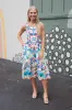 Leila Floral Garden Print Midi Dress, Blue Mix sold by North & Main Clothing Company