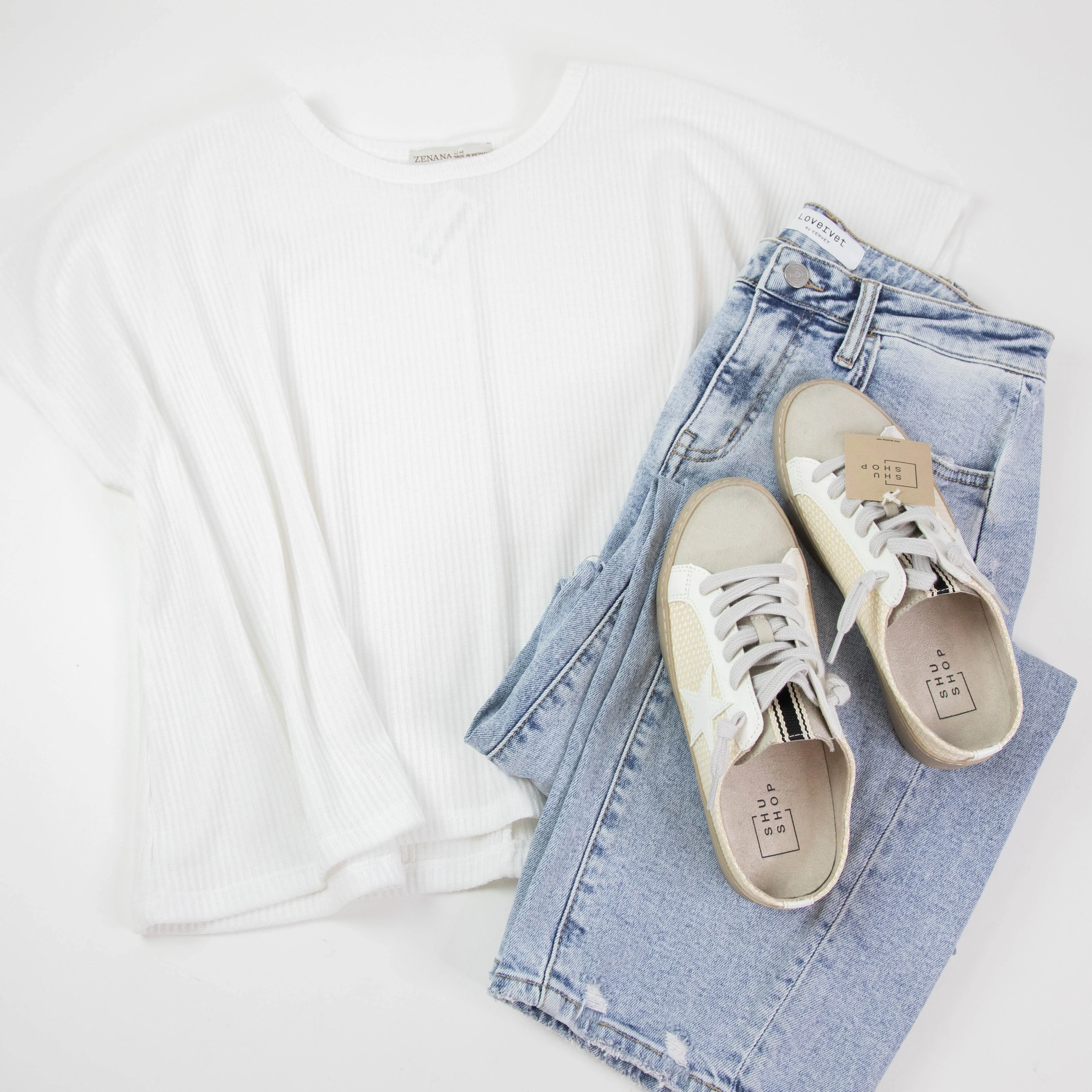 Polka Open Back Star Sneaker, Bone Woven | ShuShop sold by North & Main Clothing Company product image thumbnail 3