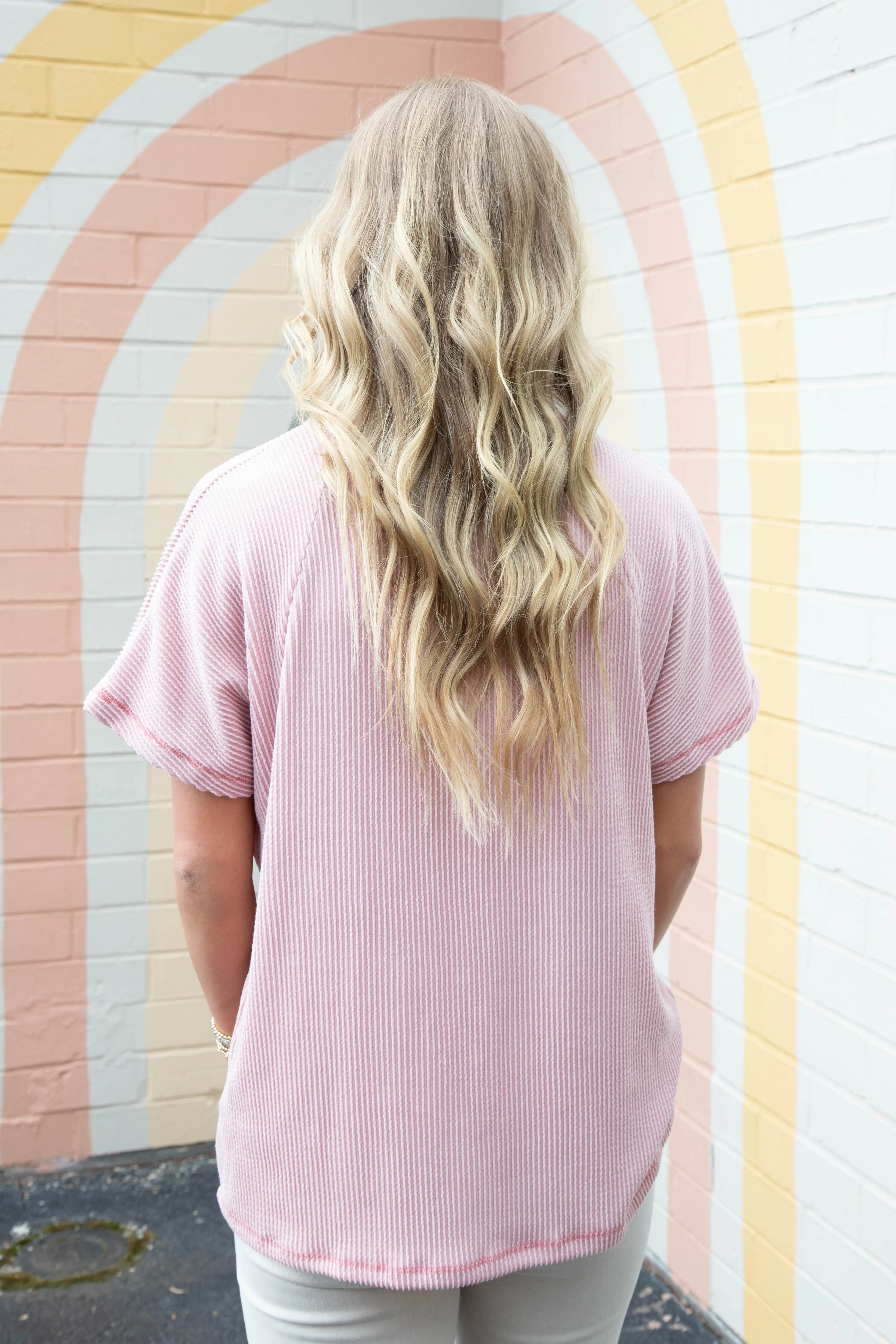 Lila Dolman Sleeve Ribbed Top, Mauve sold by North & Main Clothing Company product image thumbnail 5