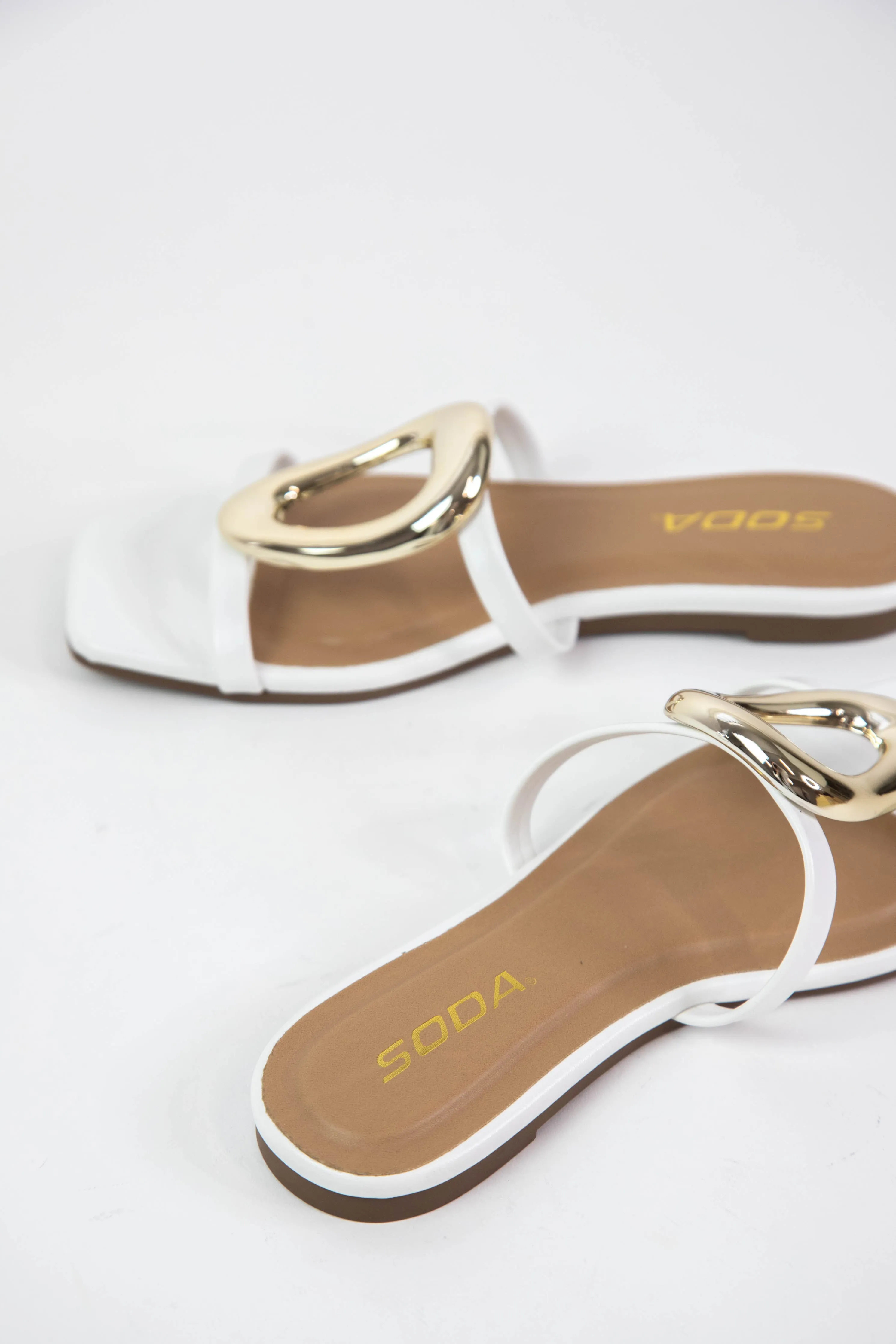 Distant Abstract Accent Sandal, White PU sold by North & Main Clothing Company product image thumbnail 2