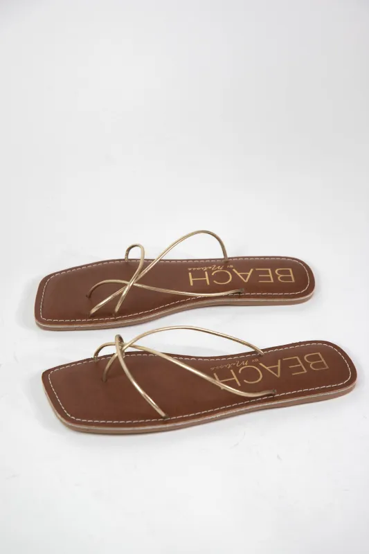 Coastline Strappy Sandal, Gold Leather | Beach by Matisse sold by North & Main Clothing Company