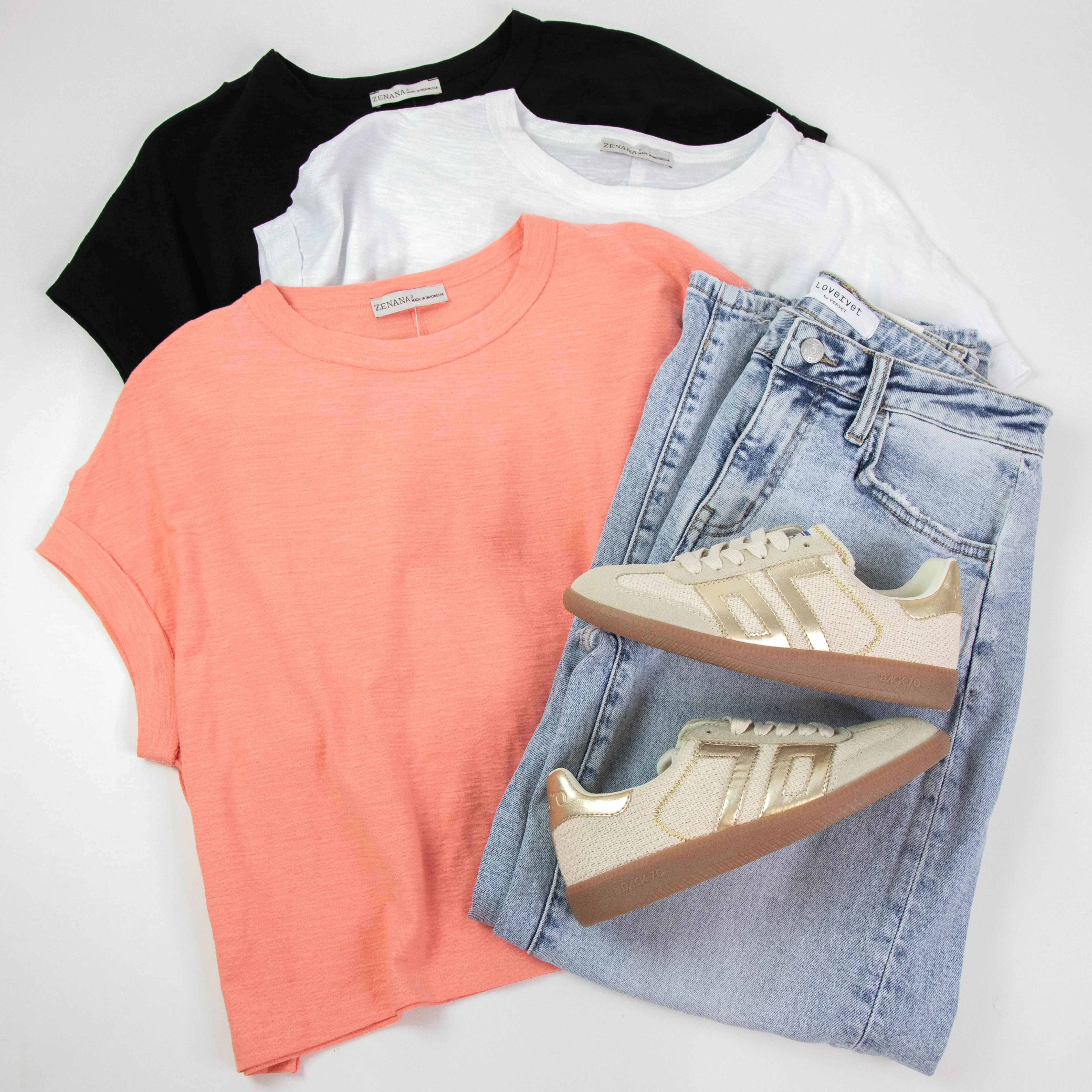 Camilla Cotton Slub Tee, Black sold by North & Main Clothing Company product image thumbnail 3