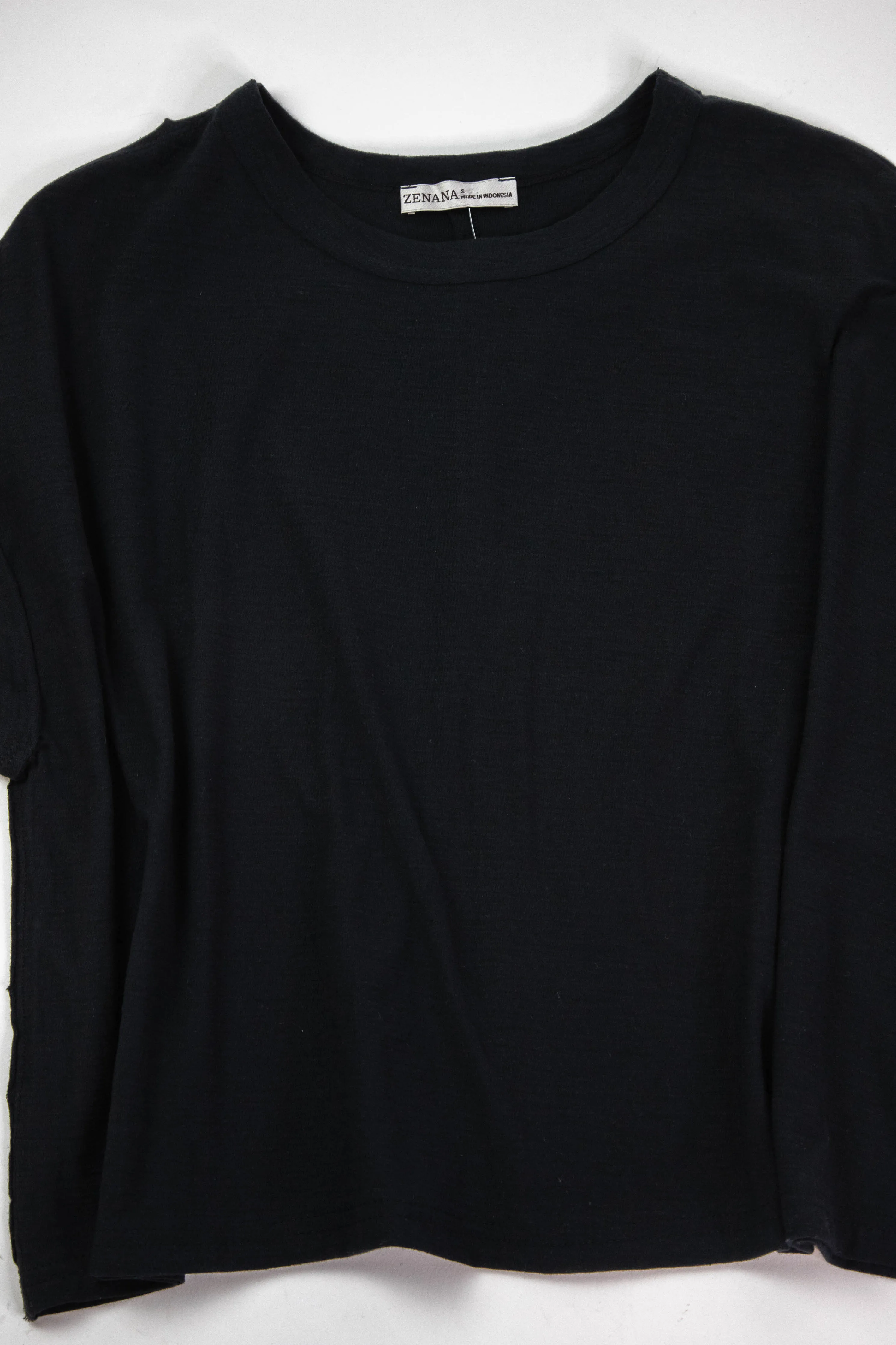 Camilla Cotton Slub Tee, Black sold by North & Main Clothing Company