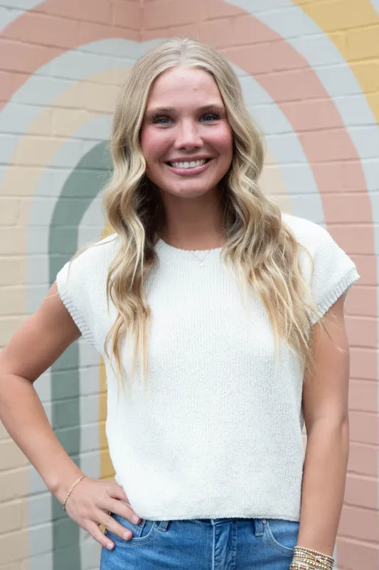 Evelynn Sweater Top, Cream sold by North & Main Clothing Company