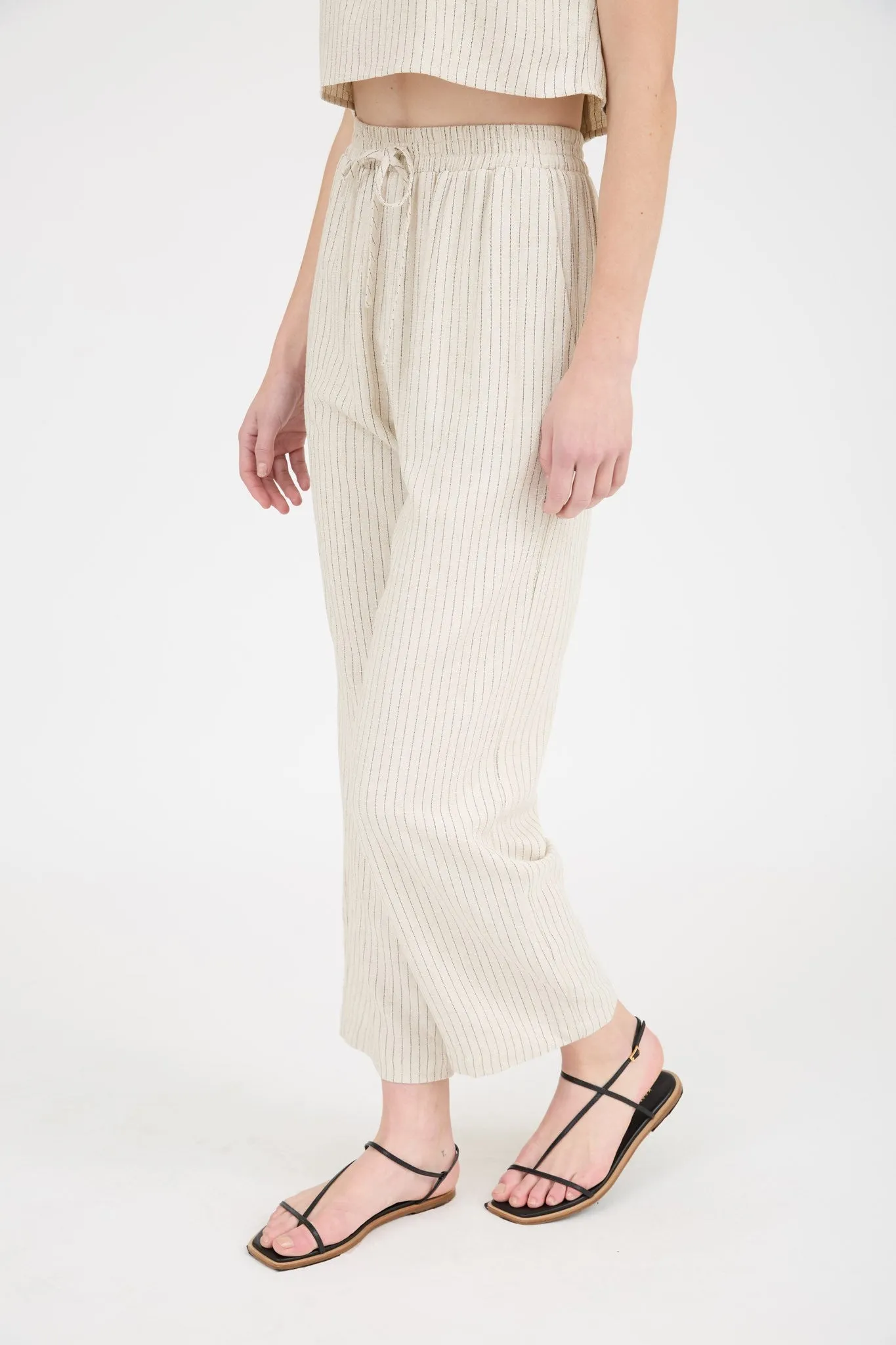 Nicole Pinstriped Linen Pants, Natural sold by North & Main Clothing Company product image thumbnail 3