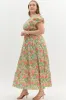 Sunny Floral Puff Sleeve Maxi Dress, Marigold | Extended Sizes sold by North & Main Clothing Company