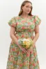Sunny Floral Puff Sleeve Maxi Dress, Marigold | Extended Sizes sold by North & Main Clothing Company