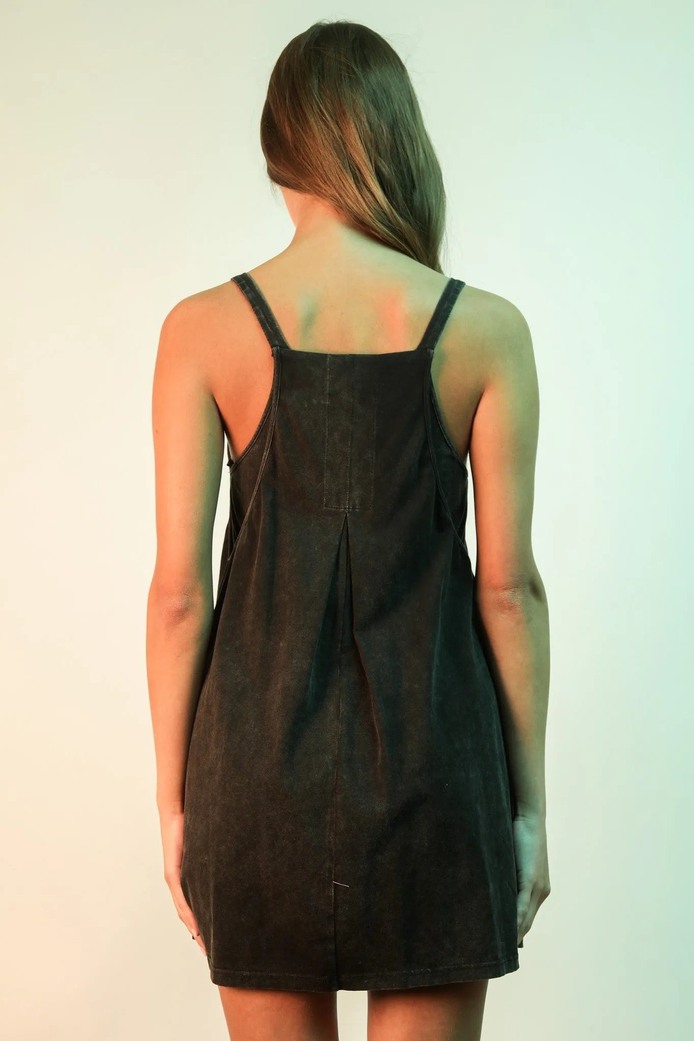 Lana Mineral Washed Mini Dress, Black sold by North & Main Clothing Company product image thumbnail 4