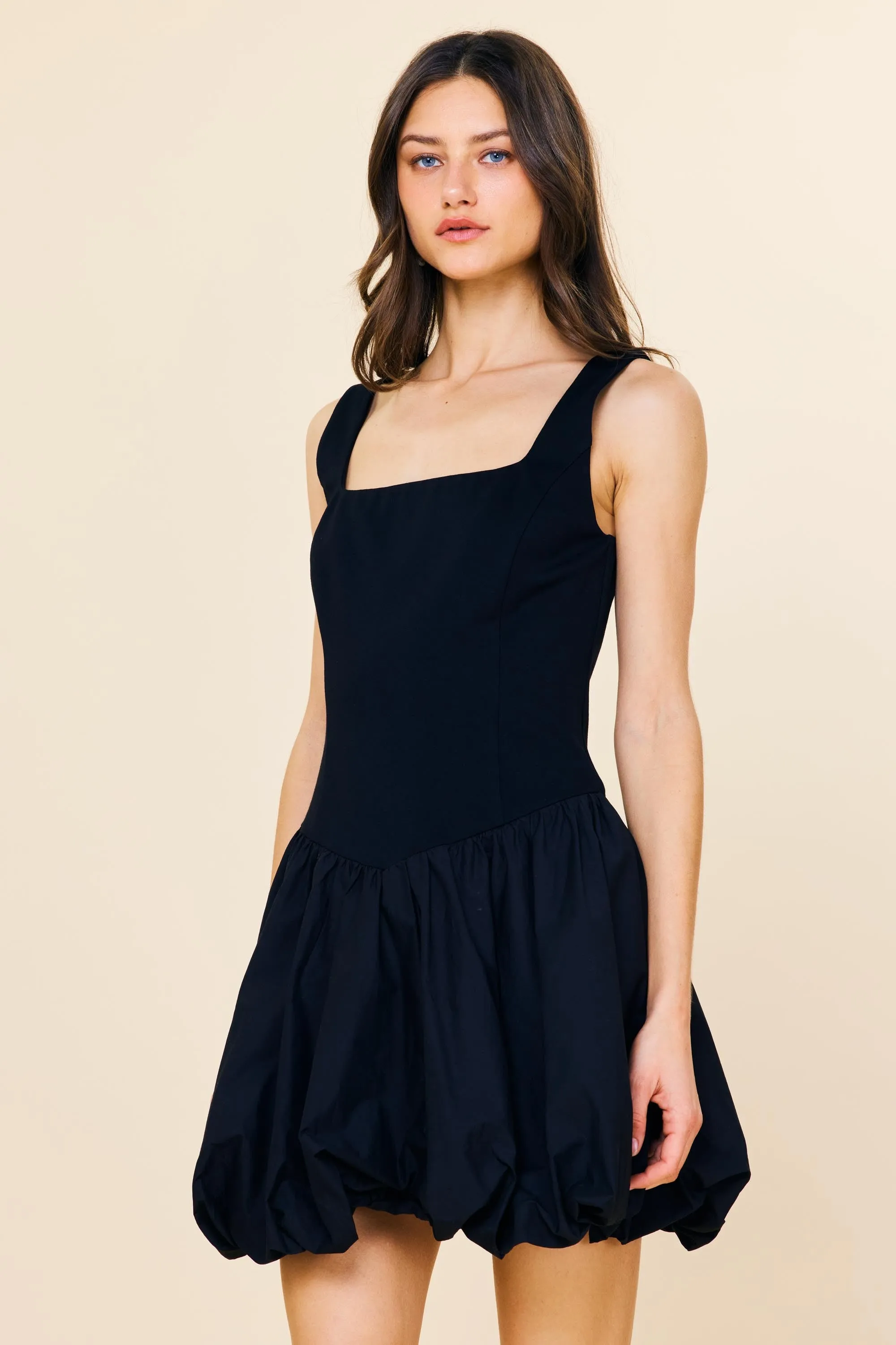 Rosie Bubble Hem Drop Waist Dress, Black sold by North & Main Clothing Company product image thumbnail 4