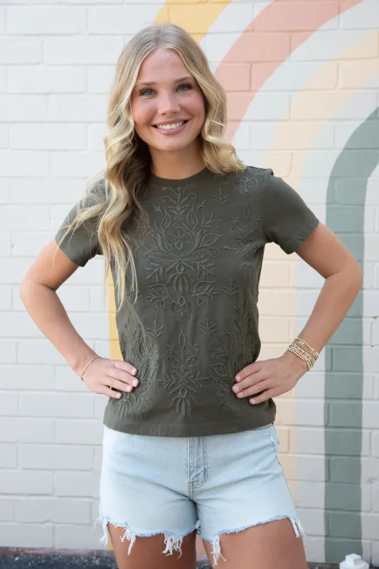 Embroidered Perfect Tee, Kalamata | Sanctuary sold by North & Main Clothing Company
