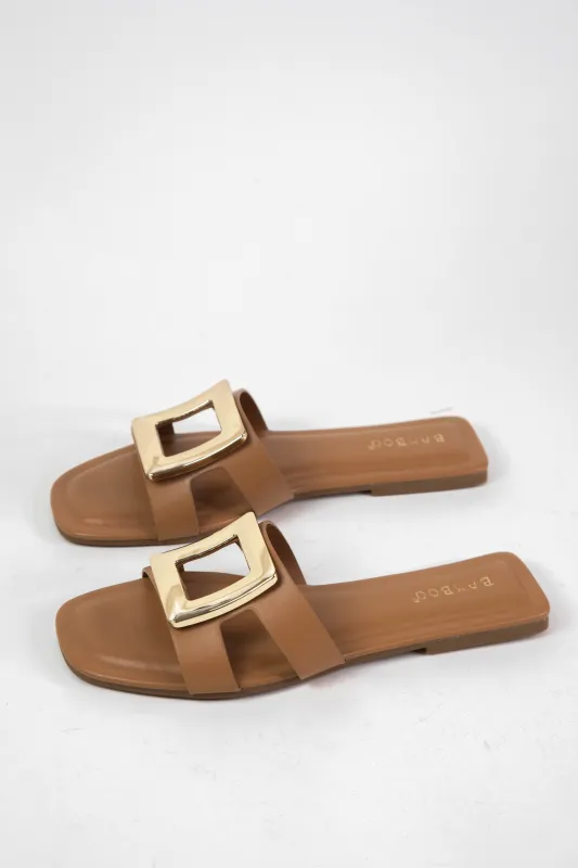 Token Square Gold Buckle Slide, Tan sold by North & Main Clothing Company