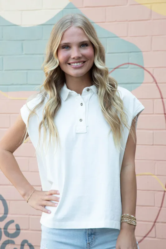 Keep On Polo, Clean Ivory | Free People sold by North & Main Clothing Company