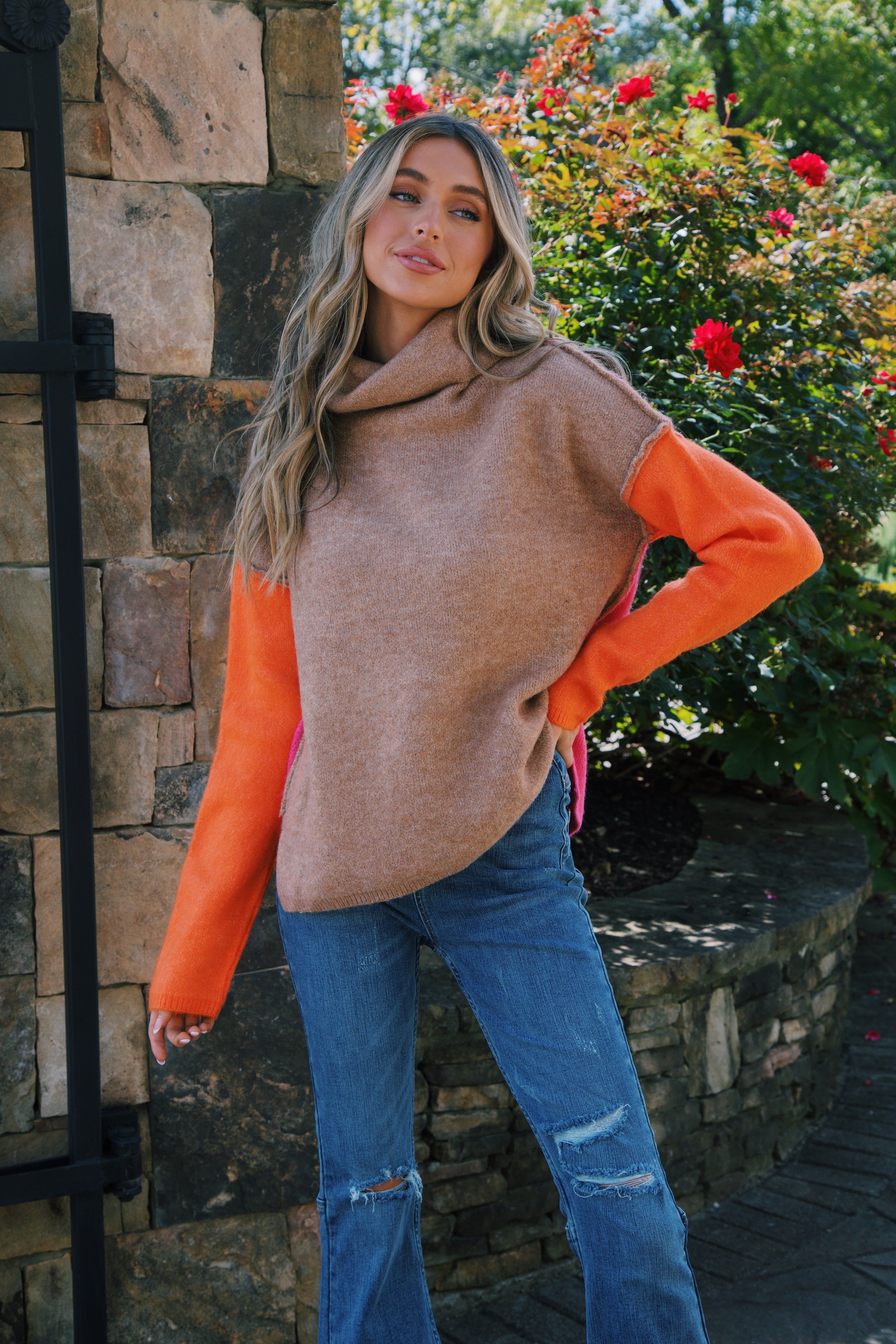 Velma Colorblock Sweater, Pink Combo sold by North & Main Clothing Company product image thumbnail 3