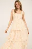 Flora Tie Strap Ruffled Midi Dress, Apricot Multi sold by North & Main Clothing Company