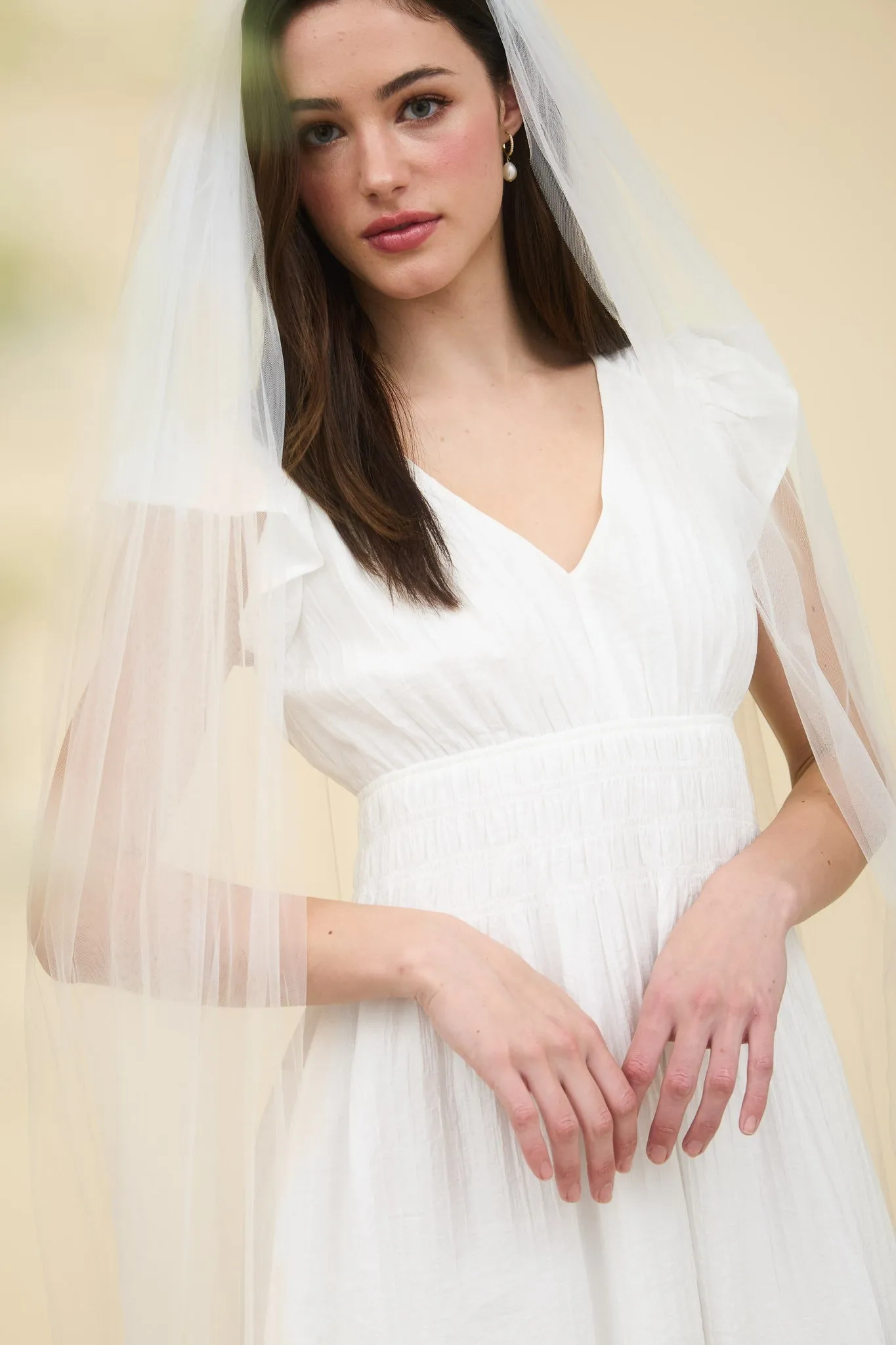 Lainey Solid Mini Dress, White sold by North & Main Clothing Company product image thumbnail 3