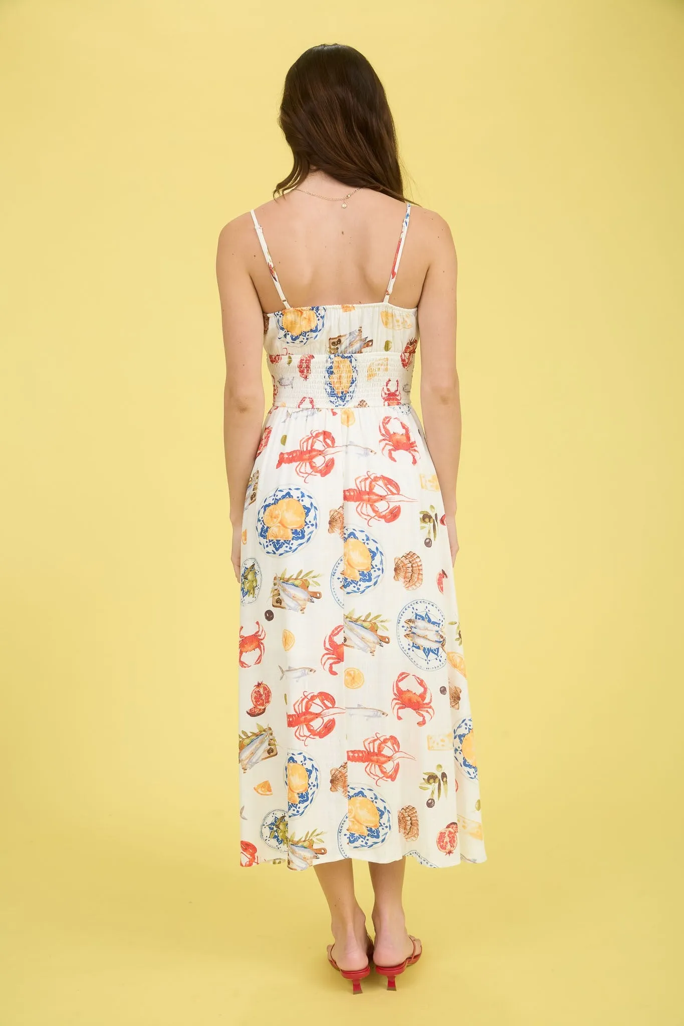 Faye Seaside Lunch Midi Dress, Ivory Multi sold by North & Main Clothing Company product image thumbnail 5