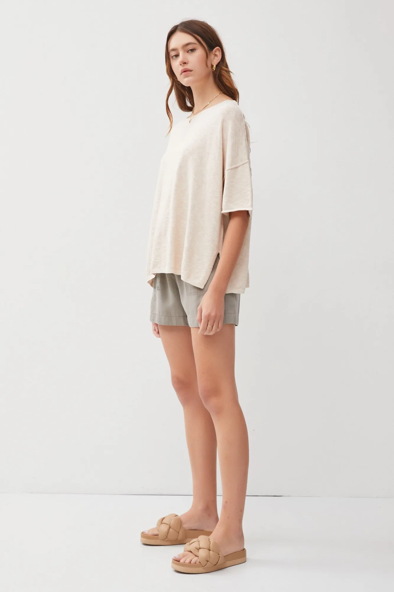 Liana Oversized Sweater Top, Natural sold by North & Main Clothing Company product image thumbnail 3