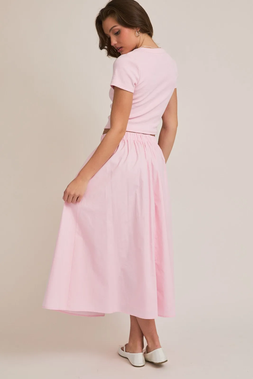Ari Contrast Button Down Crop Top, Light Pink sold by North & Main Clothing Company product image thumbnail 5
