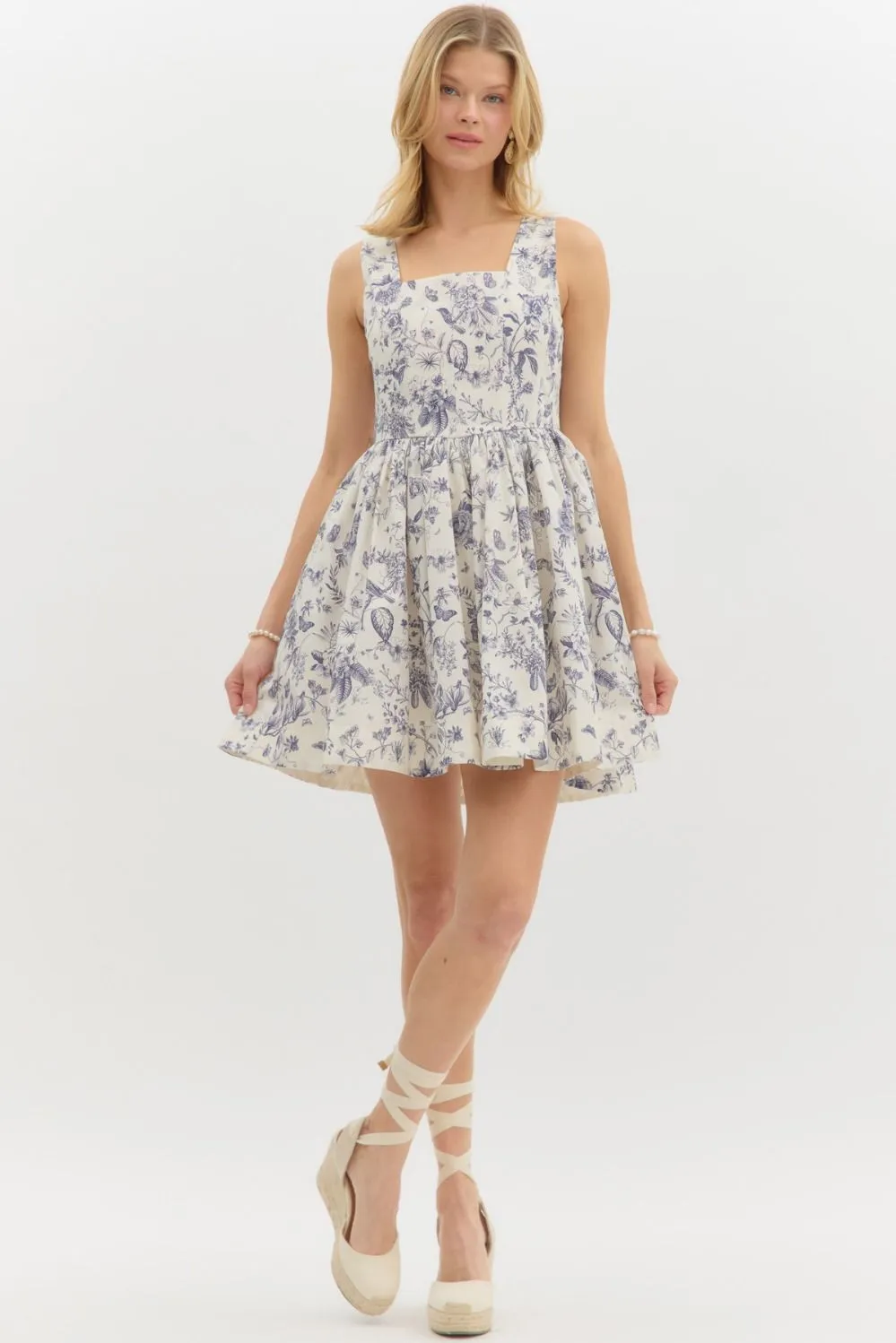 Skye Floral Corset Mini Dress, Blue Grey sold by North & Main Clothing Company product image thumbnail 2