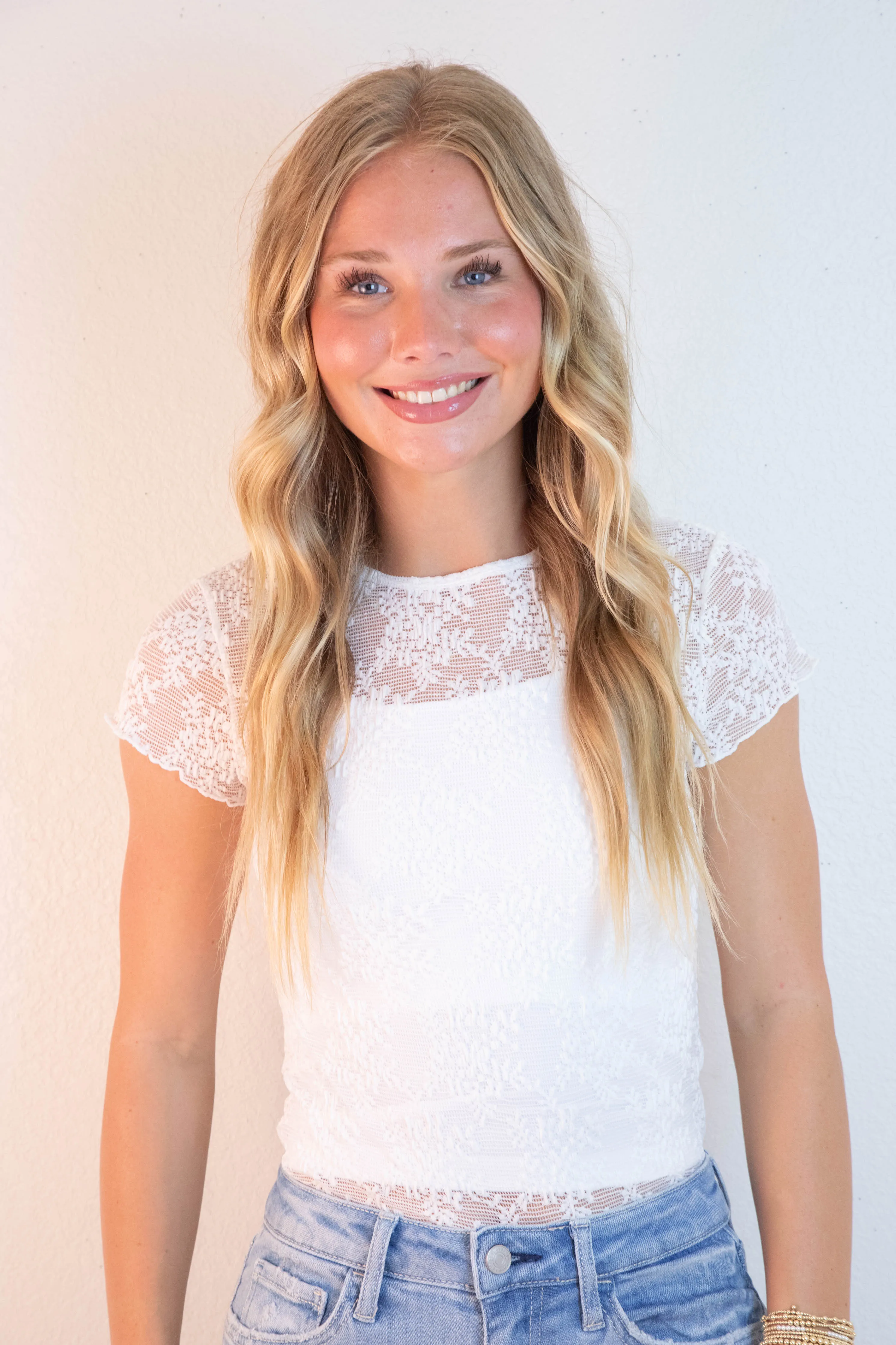 Ready To Go Lace Tee, Ivory | Free People sold by North & Main Clothing Company product image thumbnail 3