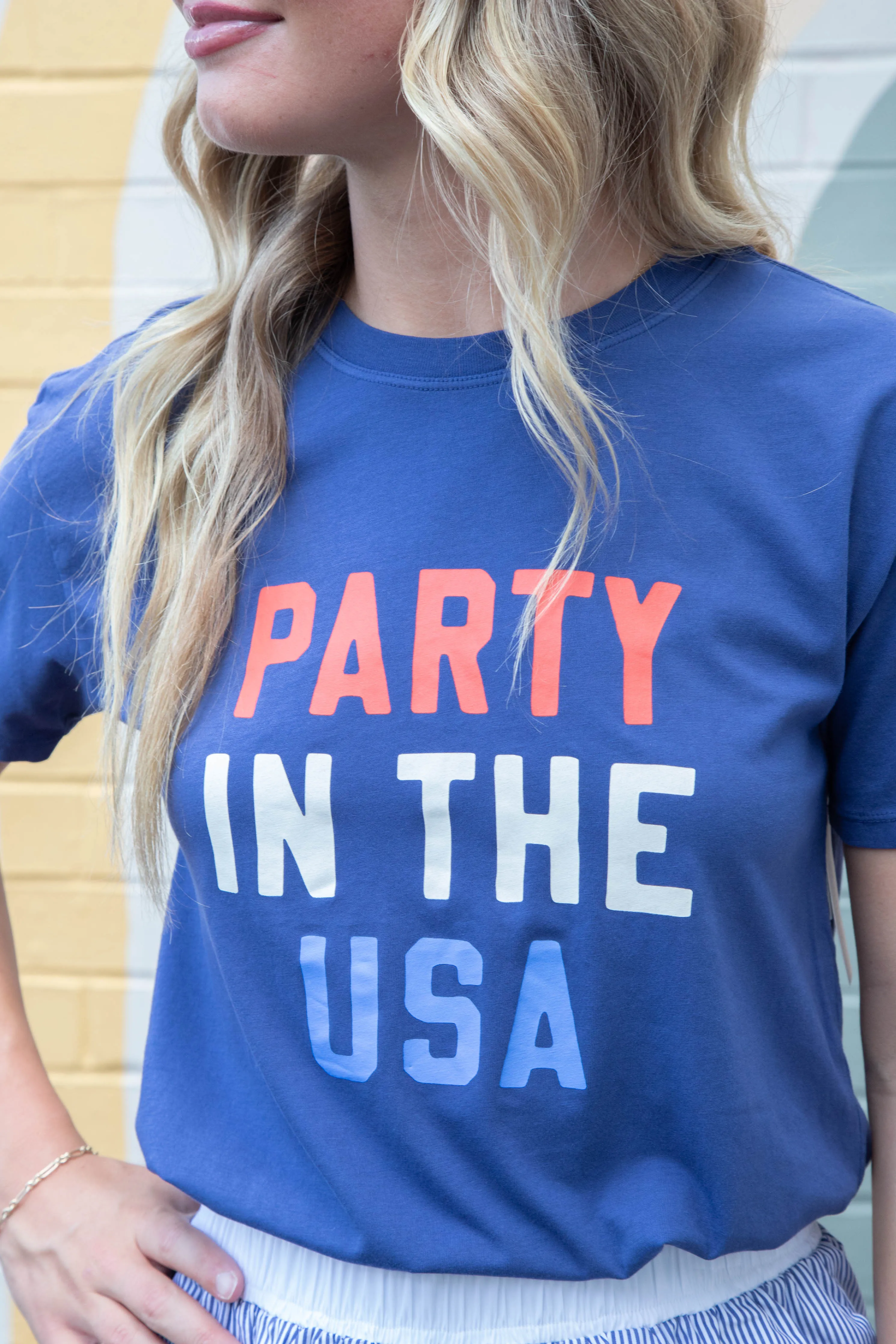 Party in the USA Boyfriend Tee, Yacht Blue | Z Supply sold by North & Main Clothing Company product image thumbnail 4