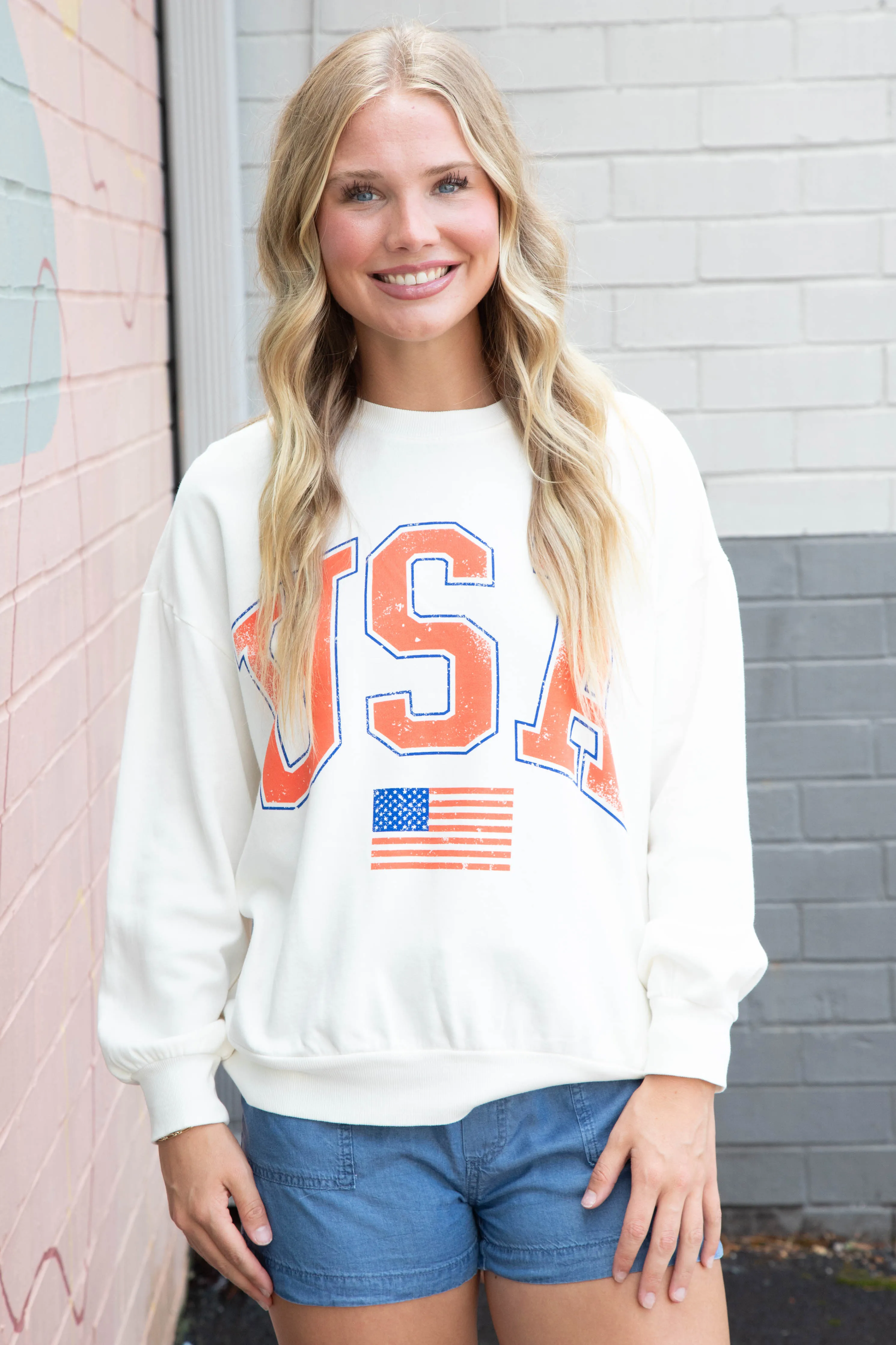 Flag Sunday Sweatshirt, Sea Salt | Z Supply sold by North & Main Clothing Company product image thumbnail 5