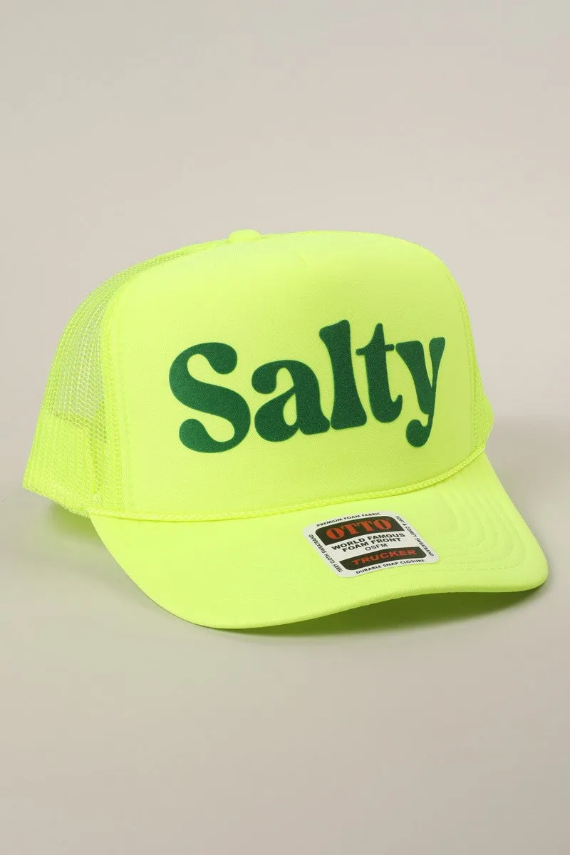 Salty Printed Foam Trucker Hat, Neon Yellow sold by North & Main Clothing Company product image thumbnail 2