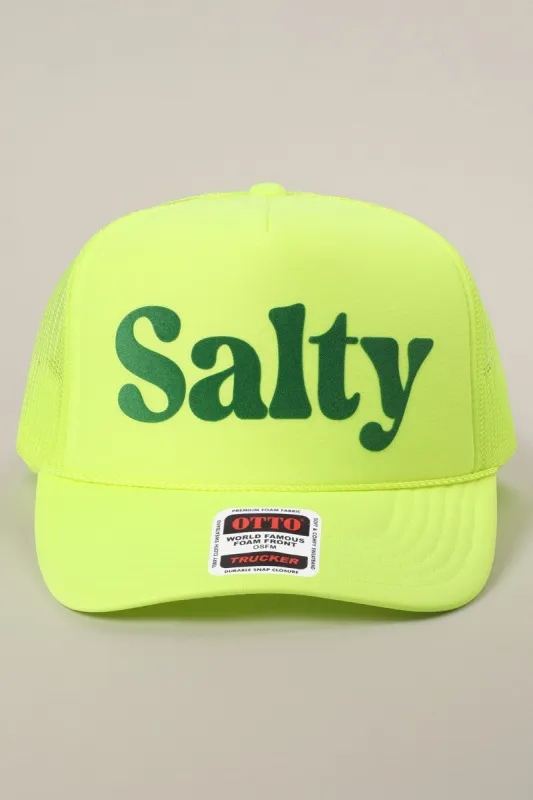 Salty Printed Foam Trucker Hat, Neon Yellow sold by North & Main Clothing Company