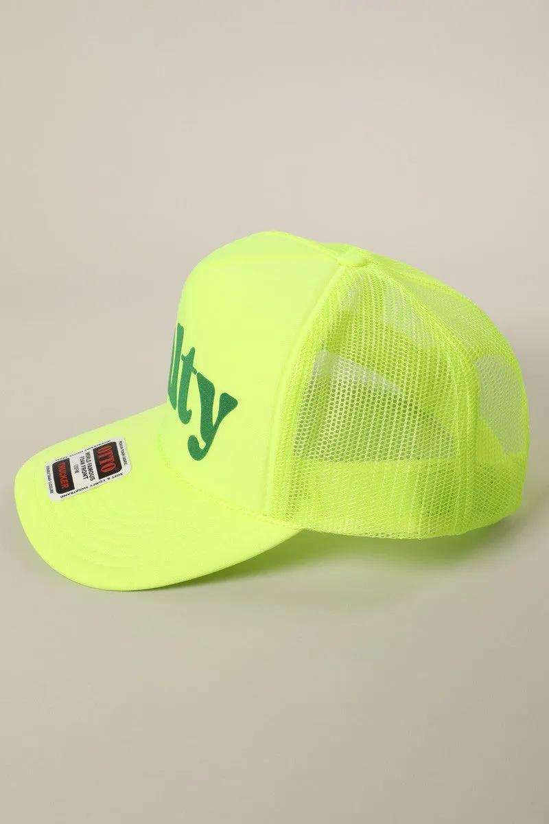Salty Printed Foam Trucker Hat, Neon Yellow sold by North & Main Clothing Company product image thumbnail 3