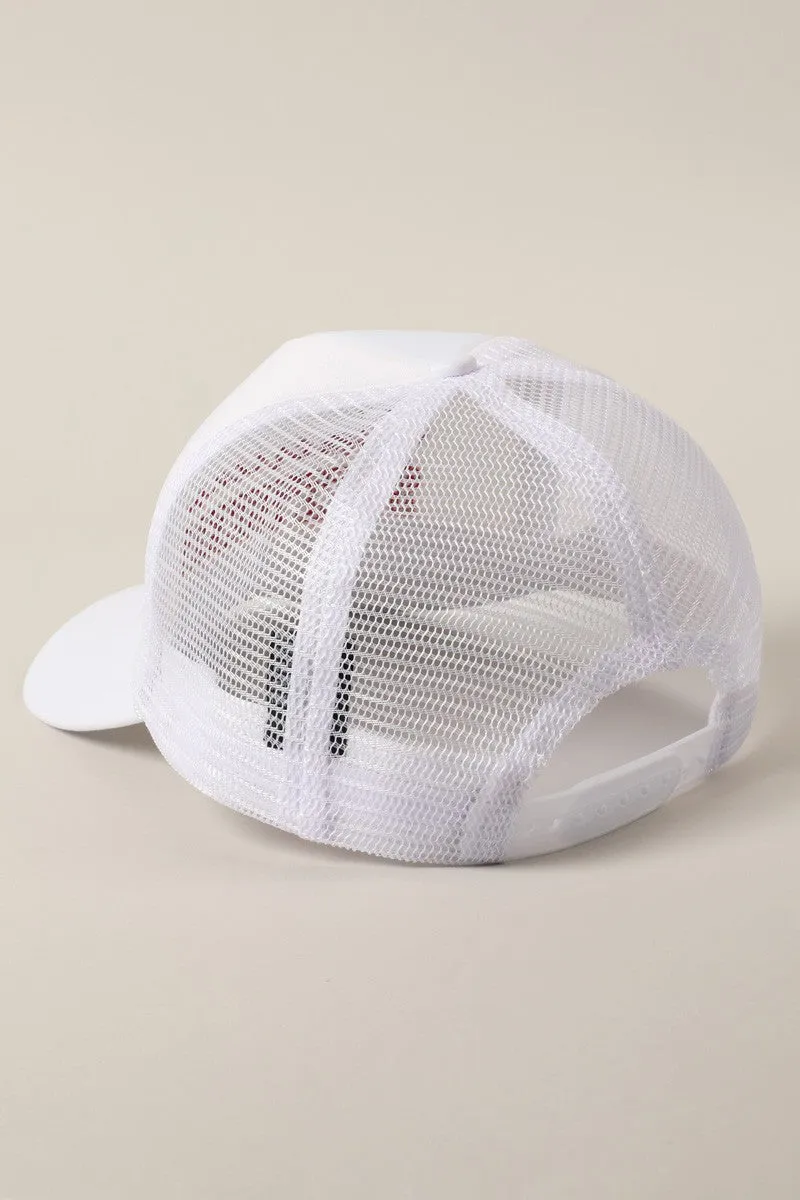American Sweetheart Foam Trucker Hat, White/Red sold by North & Main Clothing Company product image thumbnail 4