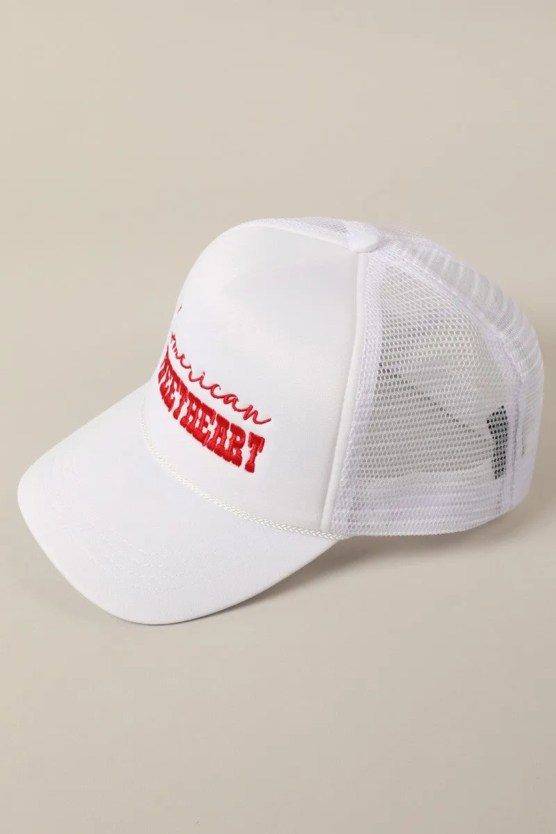 American Sweetheart Foam Trucker Hat, White/Red sold by North & Main Clothing Company product image thumbnail 3