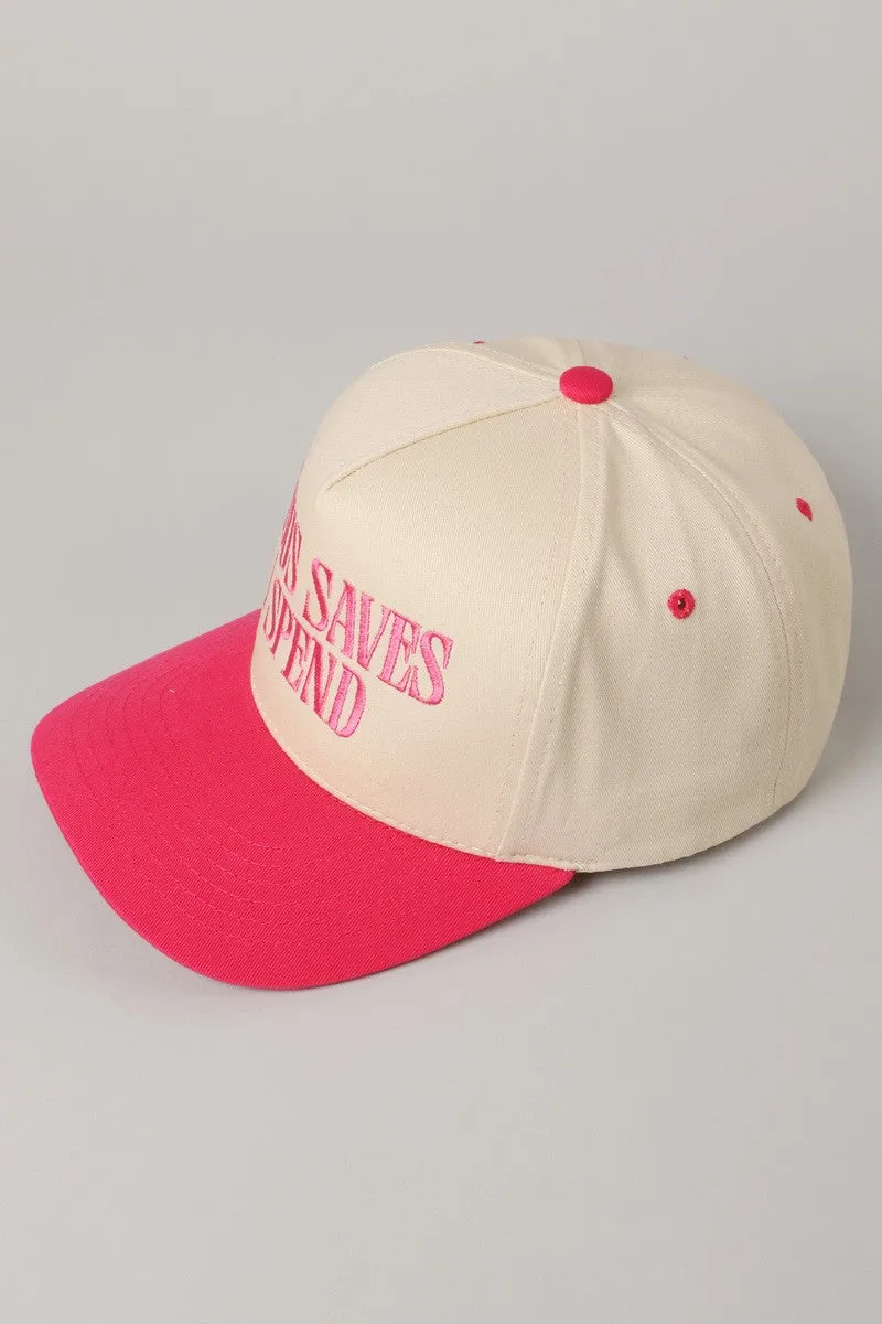 Jesus Saves I Spend Embroidered Trucker Hat, Hot Pink sold by North & Main Clothing Company product image thumbnail 3
