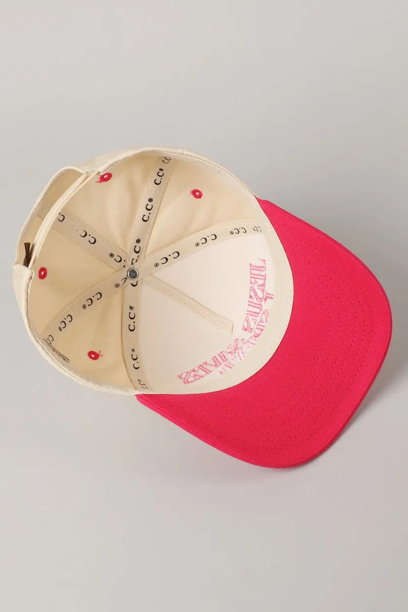 Jesus Saves I Spend Embroidered Trucker Hat, Hot Pink sold by North & Main Clothing Company product image thumbnail 5
