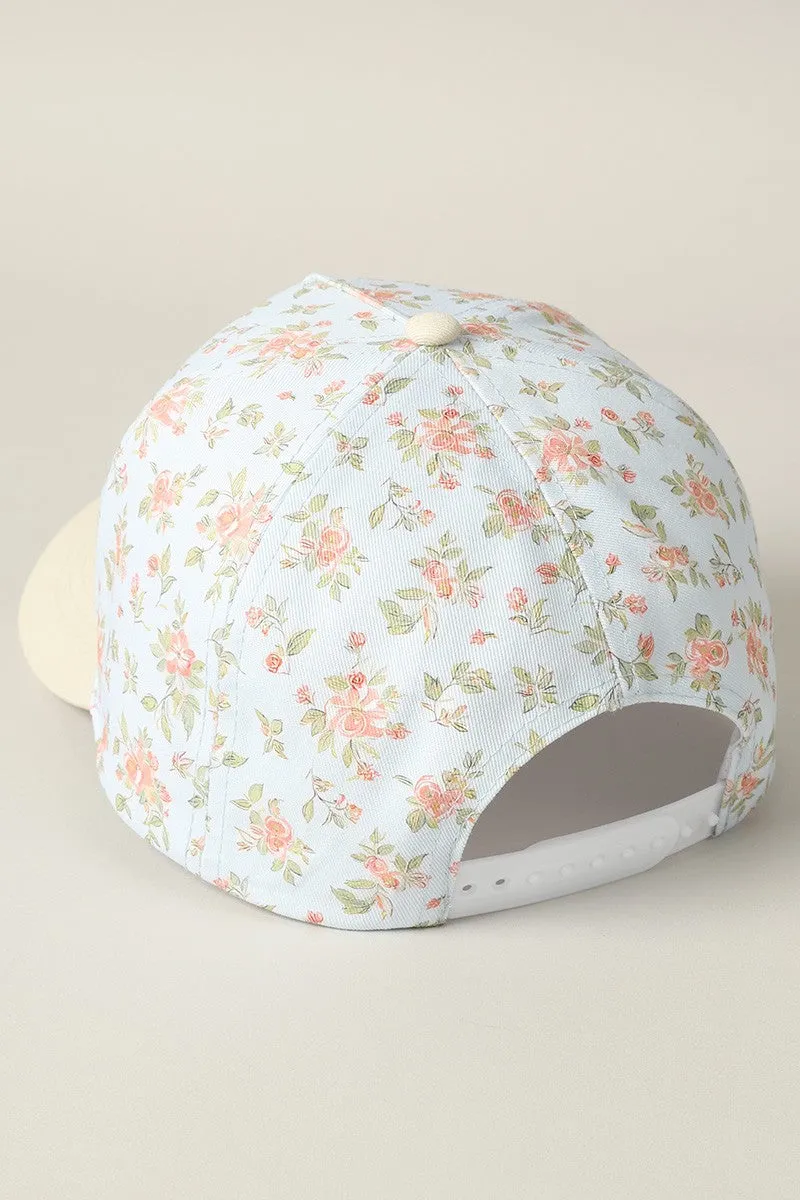 Mama Embroidered Flower Pattern Trucker Hat, Blue/Beige sold by North & Main Clothing Company product image thumbnail 4