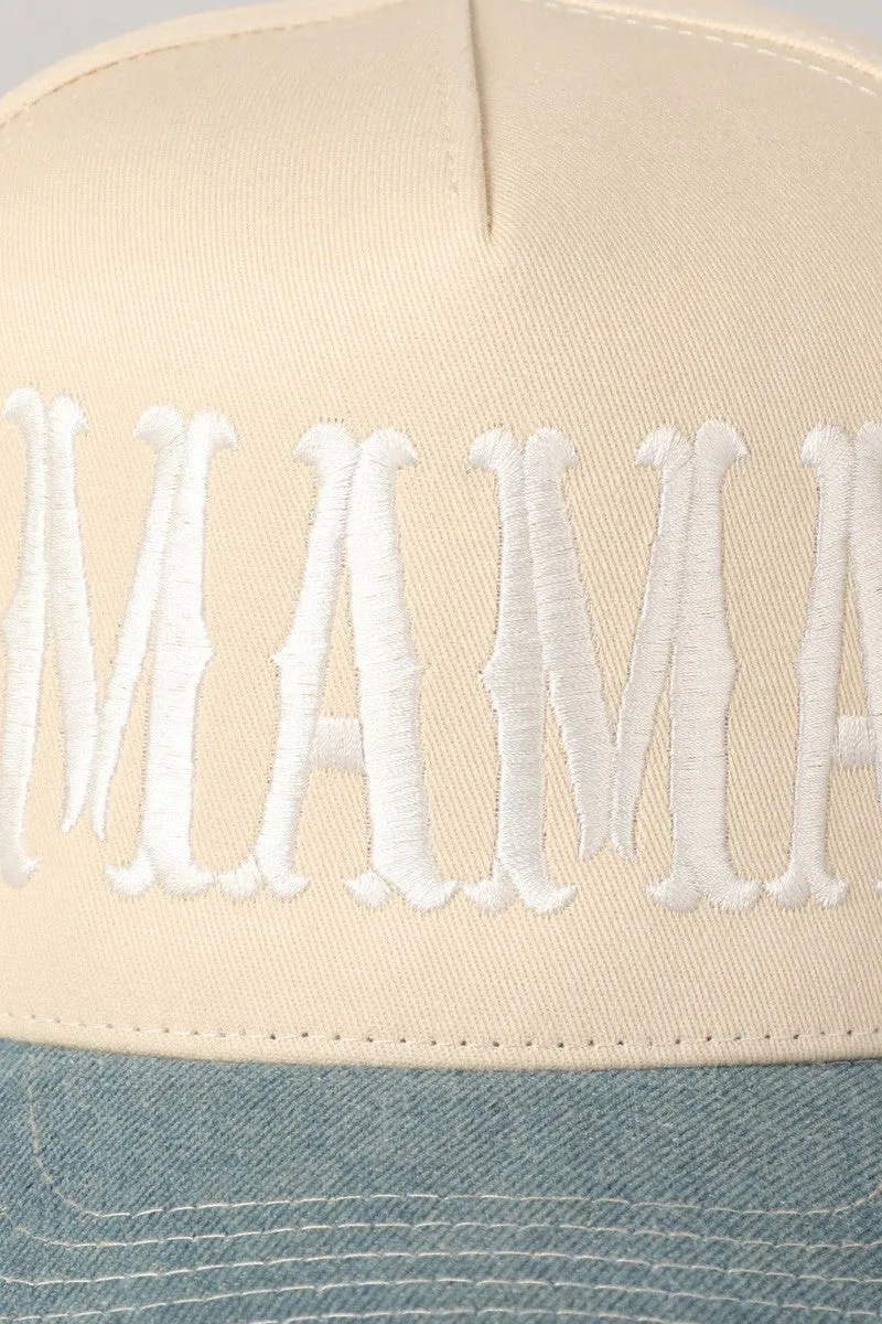 Mama Embroidery Trucker Hat, Denim sold by North & Main Clothing Company product image thumbnail 3
