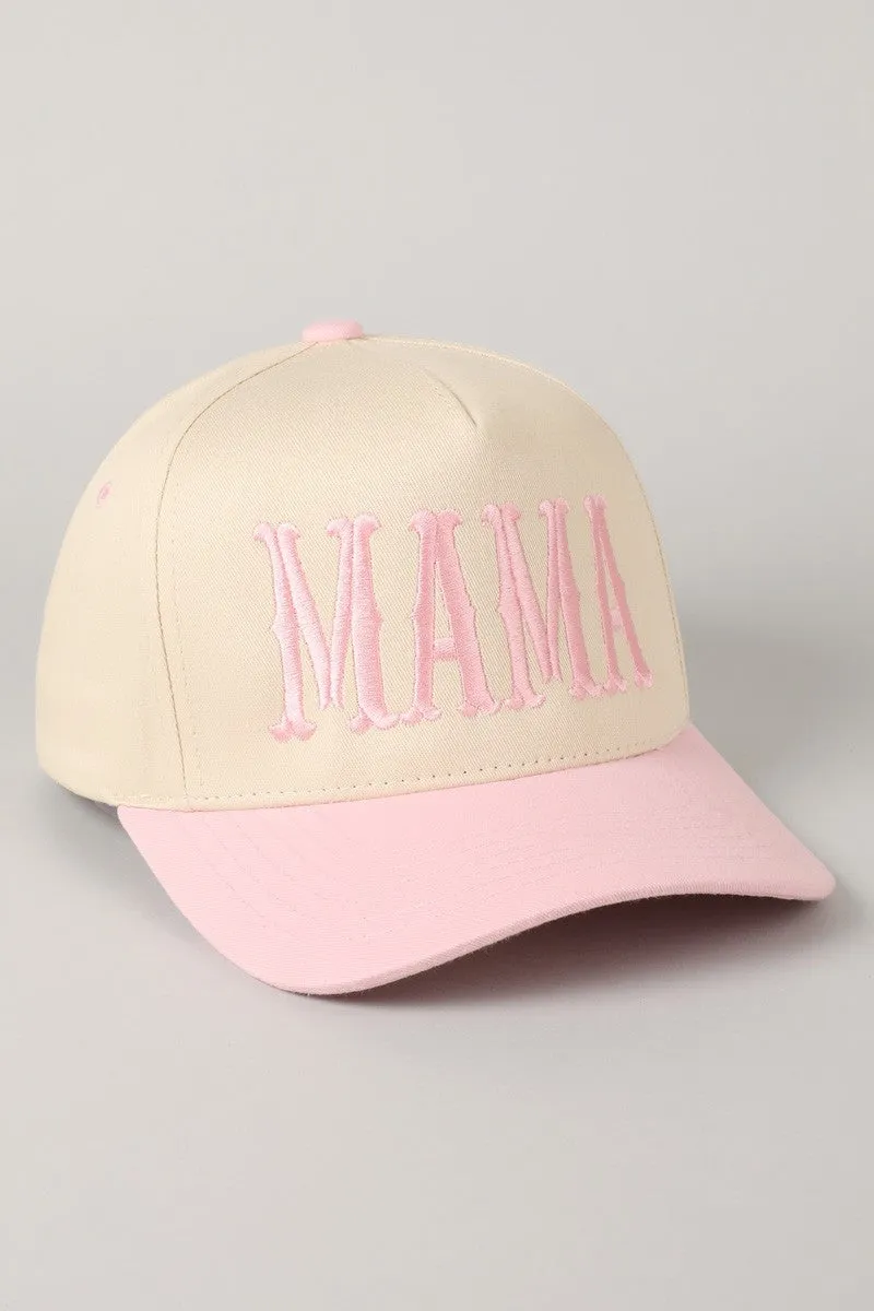 Mama Embroidery Trucker Hat, Light Pink sold by North & Main Clothing Company product image thumbnail 2