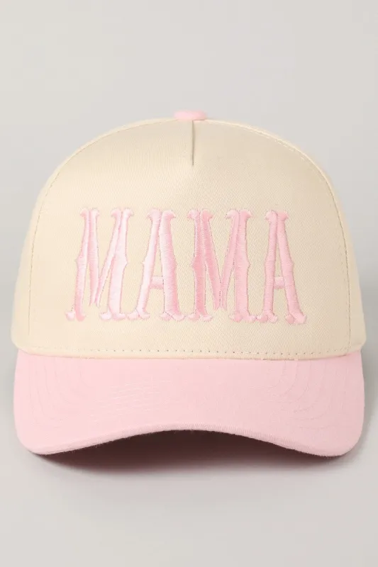 Mama Embroidery Trucker Hat, Light Pink sold by North & Main Clothing Company