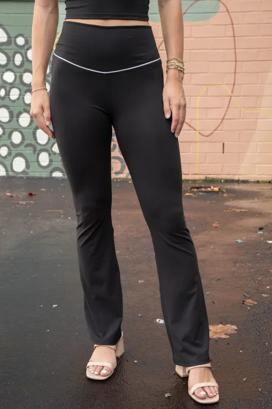 Carmen Contrast Piping Lounge Pants, Black sold by North & Main Clothing Company