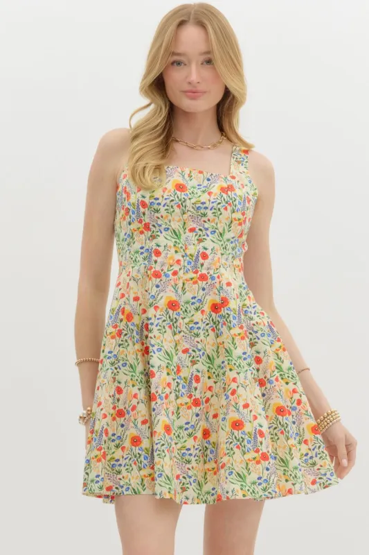 Keira Floral Fit & Flare Mini Dress, Multi sold by North & Main Clothing Company