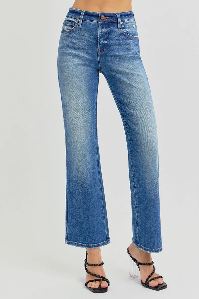Averie High Rise Ankle Straight Jeans, Dark sold by North & Main Clothing Company product image thumbnail 3