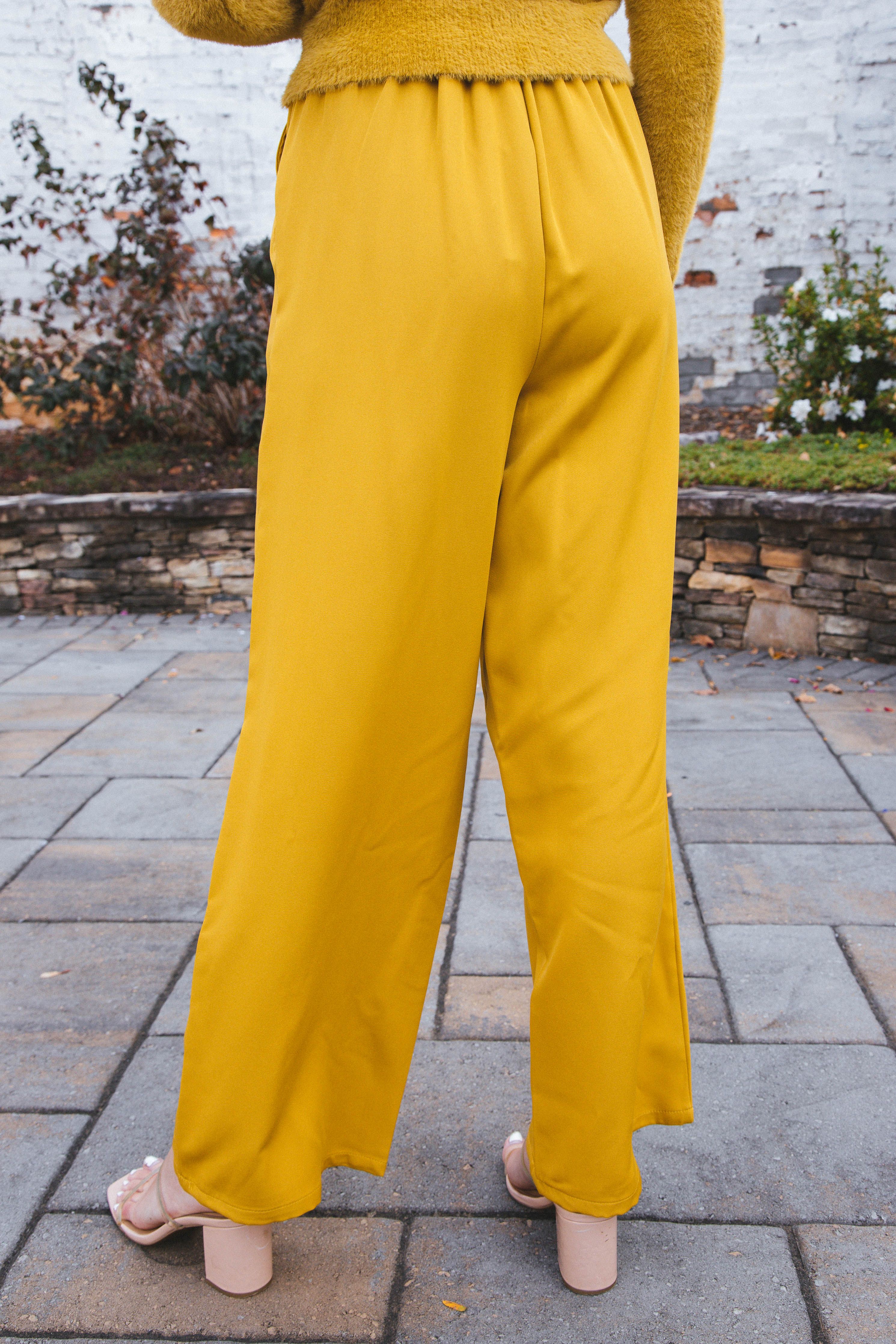 Carrey Wide Leg Pants, Chartreuse | Sadie & Sage sold by North & Main Clothing Company product image thumbnail 3
