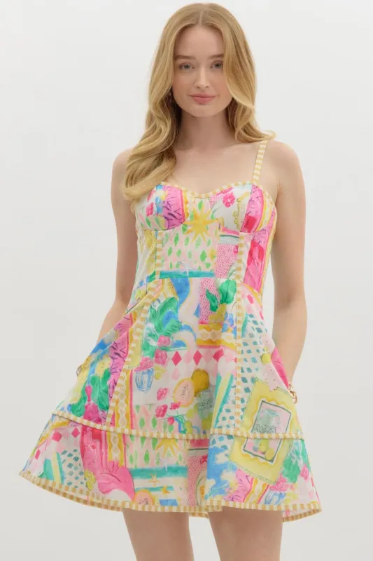 Lillie Resort Print Flared Mini Dress, Multi sold by North & Main Clothing Company