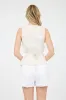 Isabela Linen Split Hem Vest, Natural sold by North & Main Clothing Company