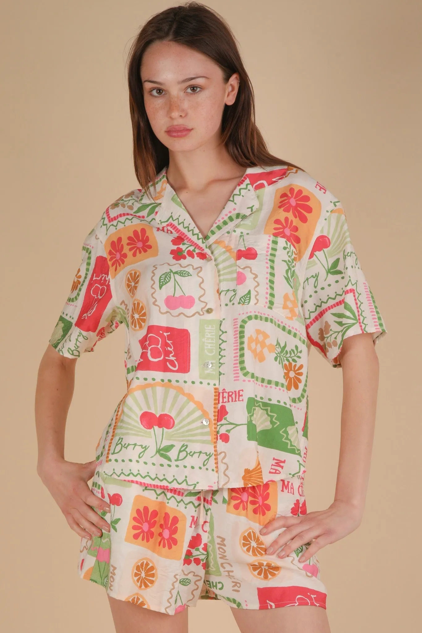 Nia Vacation Print Shirt, Ivory Mix sold by North & Main Clothing Company product image thumbnail 3