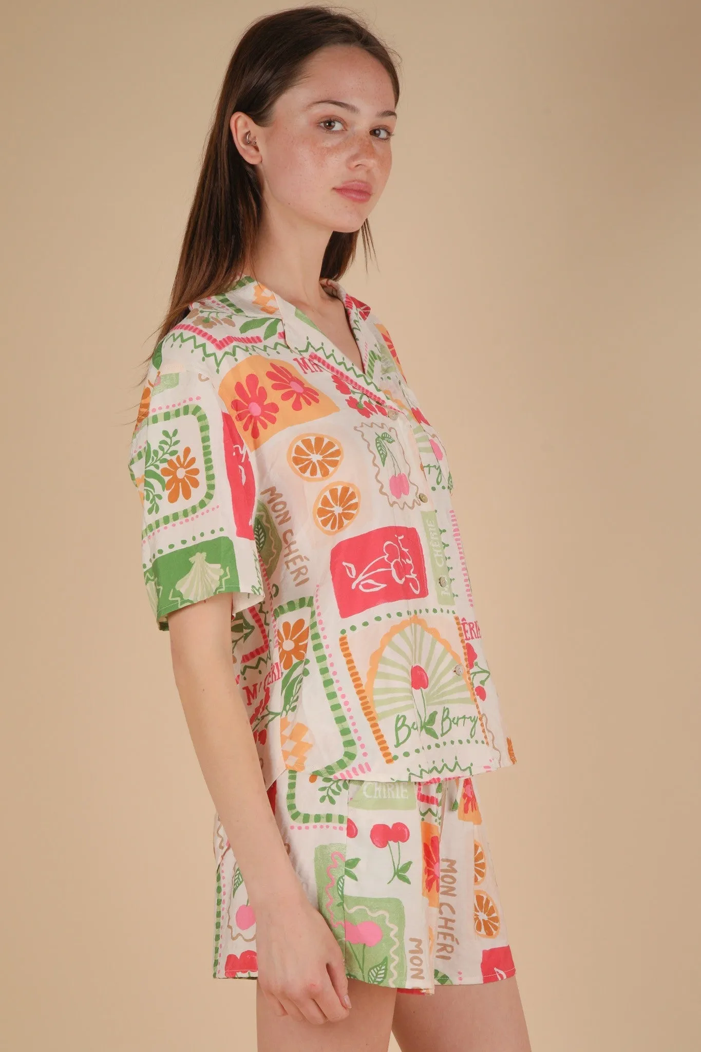 Nia Vacation Print Shirt, Ivory Mix sold by North & Main Clothing Company product image thumbnail 4